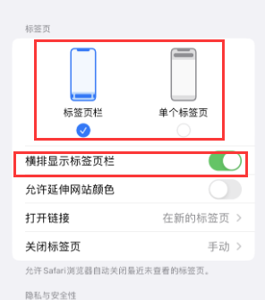 永顺iPhone授权维修分享Safari浏览器如何切换标签栏位置 